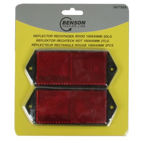Benson Reflector Rechthoek Rood 100 x 45 mm 2 dlg