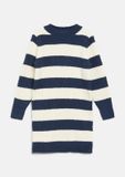 s.Oliver Robe courte en maille à coupe ample et rayures - bleu marine