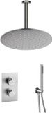 FortiFura Calvi inbouw regendoucheset – Ø25 cm hoofddouche – 1-stands staafhanddouche – metalen slang – RVS geborsteld