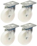 Parnells 80 mm (3 inch) nylon zwenkwielen – set zware zwenkwielen met een draagvermogen van 120 kg per stuk – set van 4