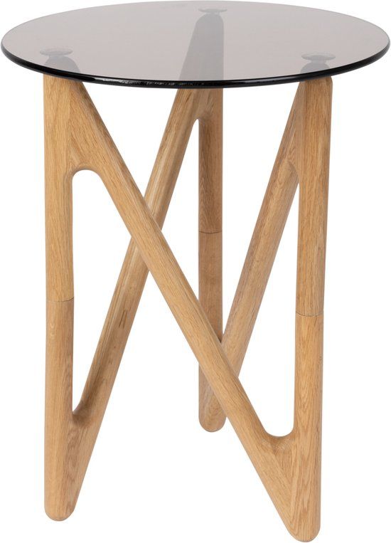 Dutchbone Naia Bijzettafel - Rond - 40 cm - Transparant