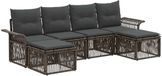 vidaXL Tuinbank Set 6-persoons Grijs Polyrattan