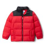 Columbia Jeugd Jongens PuEffect 2 Jacket, Puffer Jacket, Mountain Rood, Zwart, S