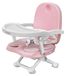 Chaise bébé 3-en-1 - Chaise haute portable - Plateau amovible - Coussin d'assise confortable - 4 positions réglables en hauteur - Convient aux enfants de 1 à 2 ans - Rose