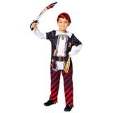 Amscan Piraat Boy Halloween Kostuum, Blauw, Grijs, Wit en Goud, 4-6 jaar