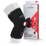 VULKAN Orthèse stabilisatrice classique pour genou et rotule pour hommes et femmes avec rétention de chaleur, adaptée à la course à pied, au sport et au soulagement des douleurs articulaires, taille L