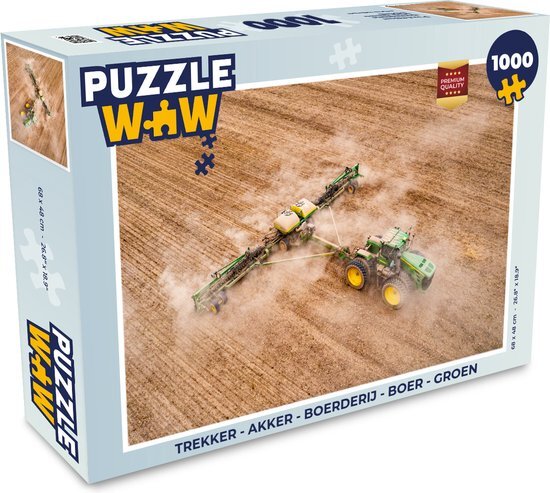 MuchoWow Puzzel Trekker - Akker - Boerderij - Boer - Groen - Legpuzzel - Puzzel 1000 stukjes volwassenen - Sinterklaas cadeautjes - Sinterklaas voor grote kinderen