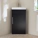 Hudson Reed Cluo meuble de lavabo d'angle - 58 cm - Gris ardoise - Avec lavabo - Poignées barre en T chromées