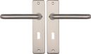 STARX Poignée de porte Argent – Aspect inox – Quincaillerie de porte – Plaque de porte avec trou de serrure (SL56) – Poignée de porte Coupe