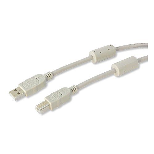 MANHATTAN USB 2.0 A Male/B Male Cable 1.8 m with Ferrite