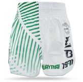 Fairtex x Booster FXB TBT Racer Muay Thai Shorts - M - Wit / Groen