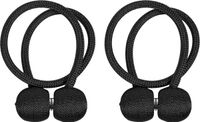Intirilife 2-delige set tiebacks gordijnclip 40 x 3 cm in Zwart