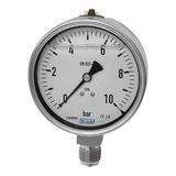 Glycerinmanometer, RIEGLER Glycerinmanometer, CrNi-staal, eenvoudige schaal in bar, aansluiting radiaal onder, G 1/2, kwaliteitsklasse 1,0, mes. 0-4,0 bar, Ø 100