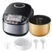 Midea Multifunctionele rijstkoker met stoompan (10 kopjes, 1,8 liter), 11 multifunctionele kookfuncties, led-display, verwarming, timer, uitneembare anti-aanbaklaag binnenpot (zwart)