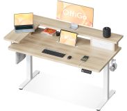 Bureau réglable avec tiroir, beige, 120x60 cm