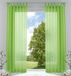 Set van 2 gordijnen, transparant, voor de woonkamer, voile met loodband, H x B 225 x 140 cm, appelgroen, 61000CN
