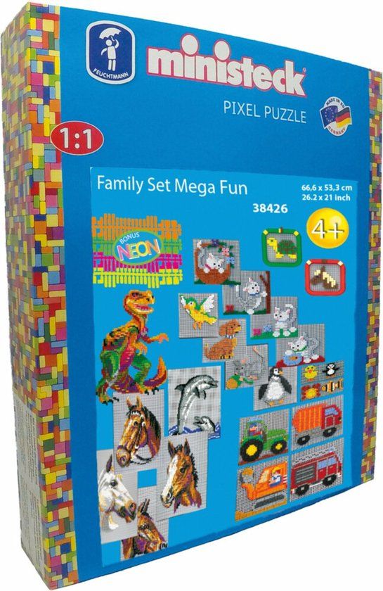 Ministeck Familieset - hobbypakket - Mega Fun - XXL Box - 4000 stukjes - Multi