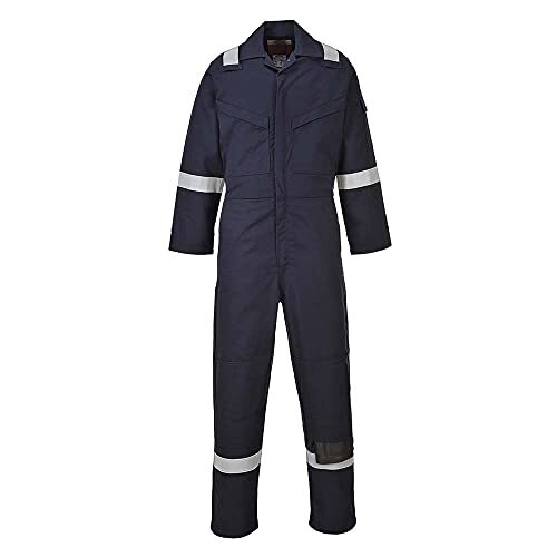 Portwest FR50 Vlamvertragend Antistatische Overall, Marine, Lang, Grootte XL