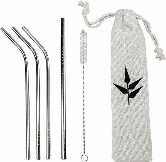 Merkloos Banbu Pajitas Acero Inoxidable Set 6 Pcs