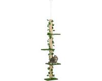 PawHut Krabpaal - Spaanplaat - 37x21x202-242H cm - Groen/Geel