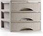 Plasticforte Ladeblokje/bureau organizer met 3x lades - beige - L18 x B23 x H17 cm