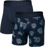 SAXX Boxershort DropTemp® - Technologie de refroidissement Sous-vêtement - Boxer Évacuation de l'humidité - Coton/Modal - HIGH SEAS/DARK INK - M