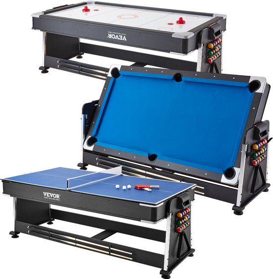 VEVOR 3 In 1 Multi Game Tafel Airhockey Biljart Tafeltennis Hockey Tafel