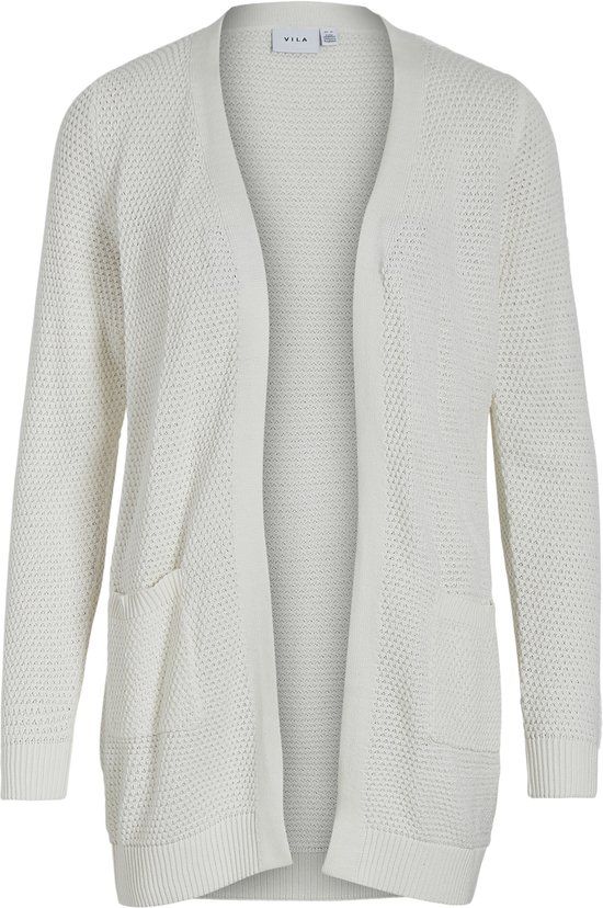VILA VIDALO L/S KNIT CARDIGAN- NOOS Dames Vest - White Alyssum - Maat L
