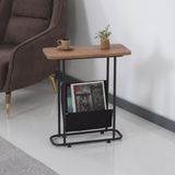 en.casa Bijzettafel Bov 64x55x24cm zwart en walnootkleurig