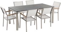 GROSSETO - Ensemble de jardin pour 6 personnes - Noir/Argent - Pin