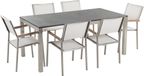 GROSSETO - Ensemble de jardin pour 6 personnes - Noir/Argent - Pin