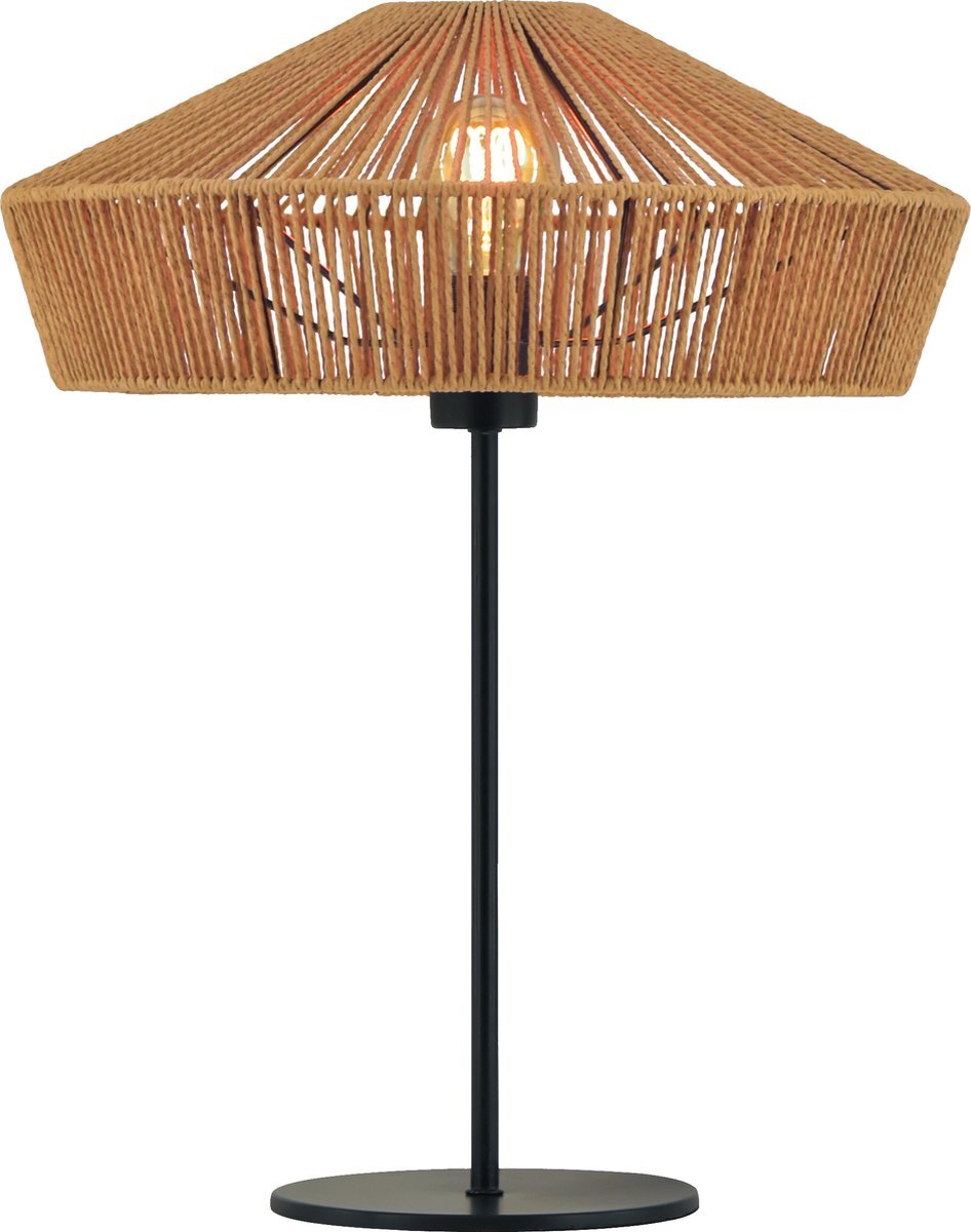 Lucide YUNKAI Tafellamp - Ø 40 cm - 1xE27 - Licht hout