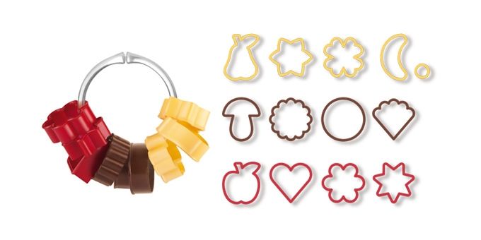 Tescoma 630900 Koekvormpjes - Kunststof - Bruin/Geel/Rood
