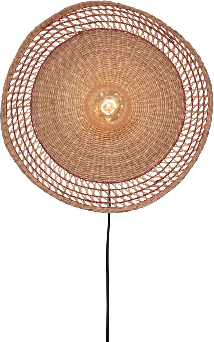 Good&Mojo Wandlamp Pantanal - Zeegras/Rood - Ø45cm - Binnen Modern