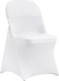 Vevor 50 Stuks, Wit, Stoelhoezen Gemaakt van Elastisch Spandex voor Klapstoelen