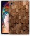 B2Ctelecom Samsung Galaxy Tab A11/Tab A9 Wooden Cubes Silicone Tablet Back Cover