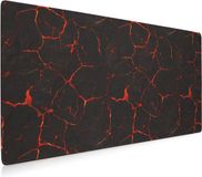 Tapis de souris générique - Standard - Tissu/Caoutchouc - Rouge/Noir - 900 x 400 x 3 mm