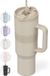 ONYX Bouteille d'eau avec paille 1,2 litre - Bouteille d'eau pour enfants et adultes - Mug isotherme en Inox - Gourde motivante - Gobelet pour l'école - Beige sable