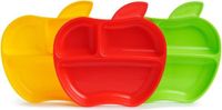 Munchkin Lil' Apple peuterbordjes met compartimenten, set van 3