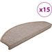 Tapis d'escalier 15 pièces 65 x 24 x 4 cm marron clair demi-rond grand