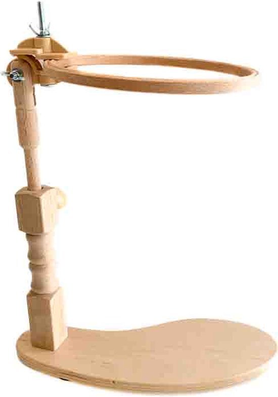 Houten Borduurstander met ring 25 cm voor op tafel - Art en Hobby