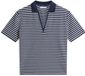 Tommy Hilfiger Dames Polo Lyocell/Katoen/Elastaan Blauw/Wit M