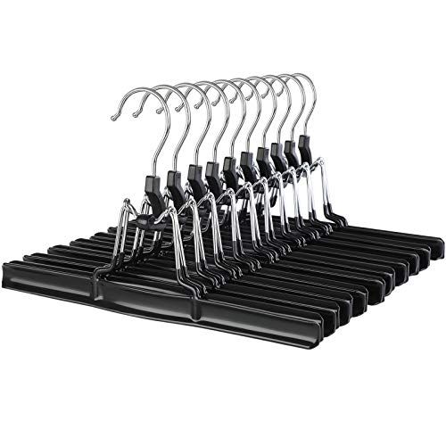 Songmics 10-pack broekhangers, rokhangers, 360 graden draaibare haak, zwart CRI07B-10