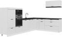 Vicco Hoekkeuken Fame-Line, Wit Landhuis/Wit, 327 x 227 cm zonder werkblad