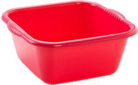 Plasticforte teiltje/afwasbak - Set van 2x stuks - vierkant - kunststof - 25 liter - 49 x 47 x 20 cm - rood