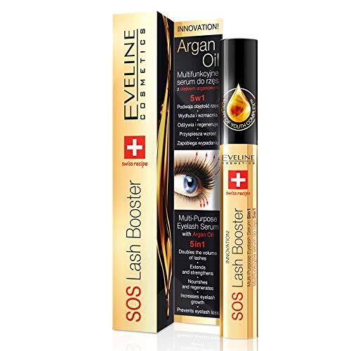 Eveline Cosmetics SOS Lash Booster Wimper Serum 5in1 | 10 ml | Wimpergroeiserum | Dubbele Volume Lash Booster | Versterkende En Verdikkende Conditioner | Arganolie | Dermatologisch Getest