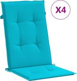 vidaXL Stoelkussens 4 st hoge rug stof turquoise