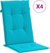 vidaXL Stoelkussens 4 st hoge rug stof turquoise