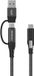 VivoLink USB-C Kabel twee in één 1,5m Zwart
