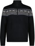 CMP Trui met rits col Wooltech Zwartblauw 4XL